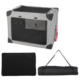 M/L 3-Door Dog Crate with Removable Pad and Metal Frame M/L 3-Door Dog Crate with Removable Pad and Metal Frame